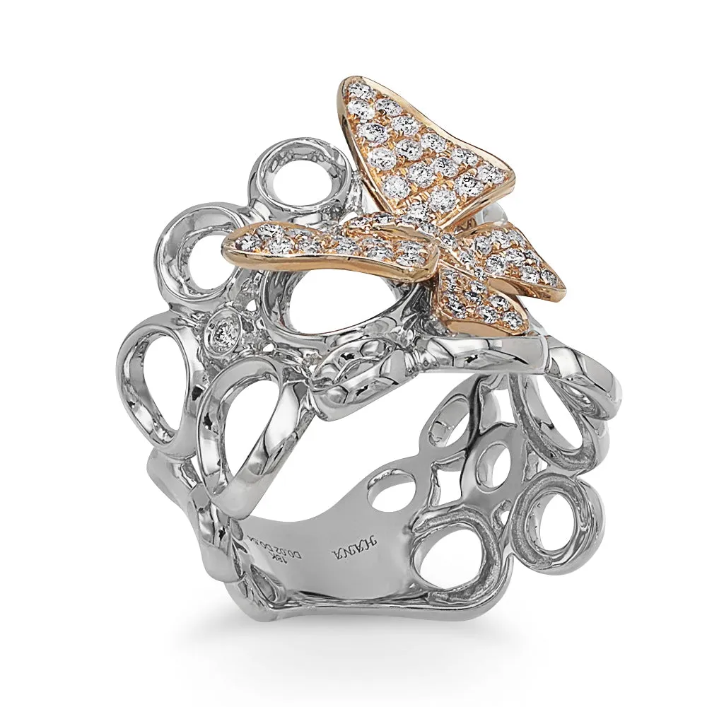 Multigold Butterfly Ring