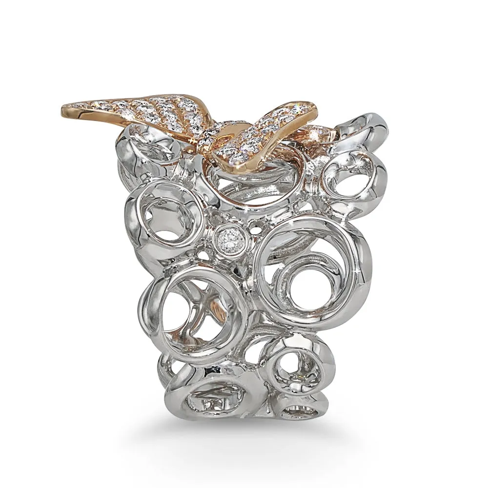 Multigold Butterfly Ring