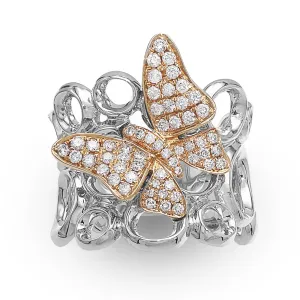 Multigold Butterfly Ring