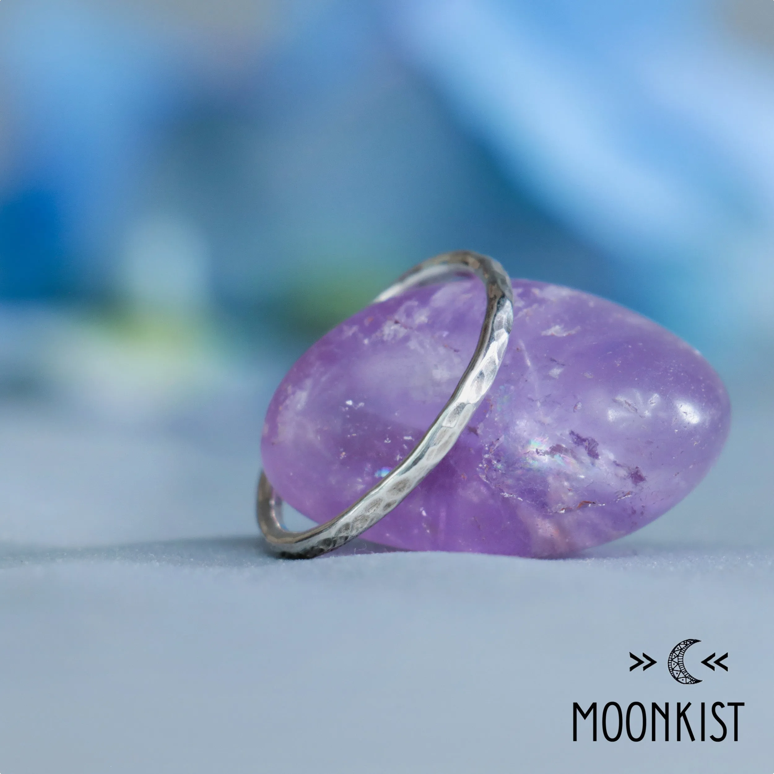 Narrow Silver Hammered Band | Moonkist Designs