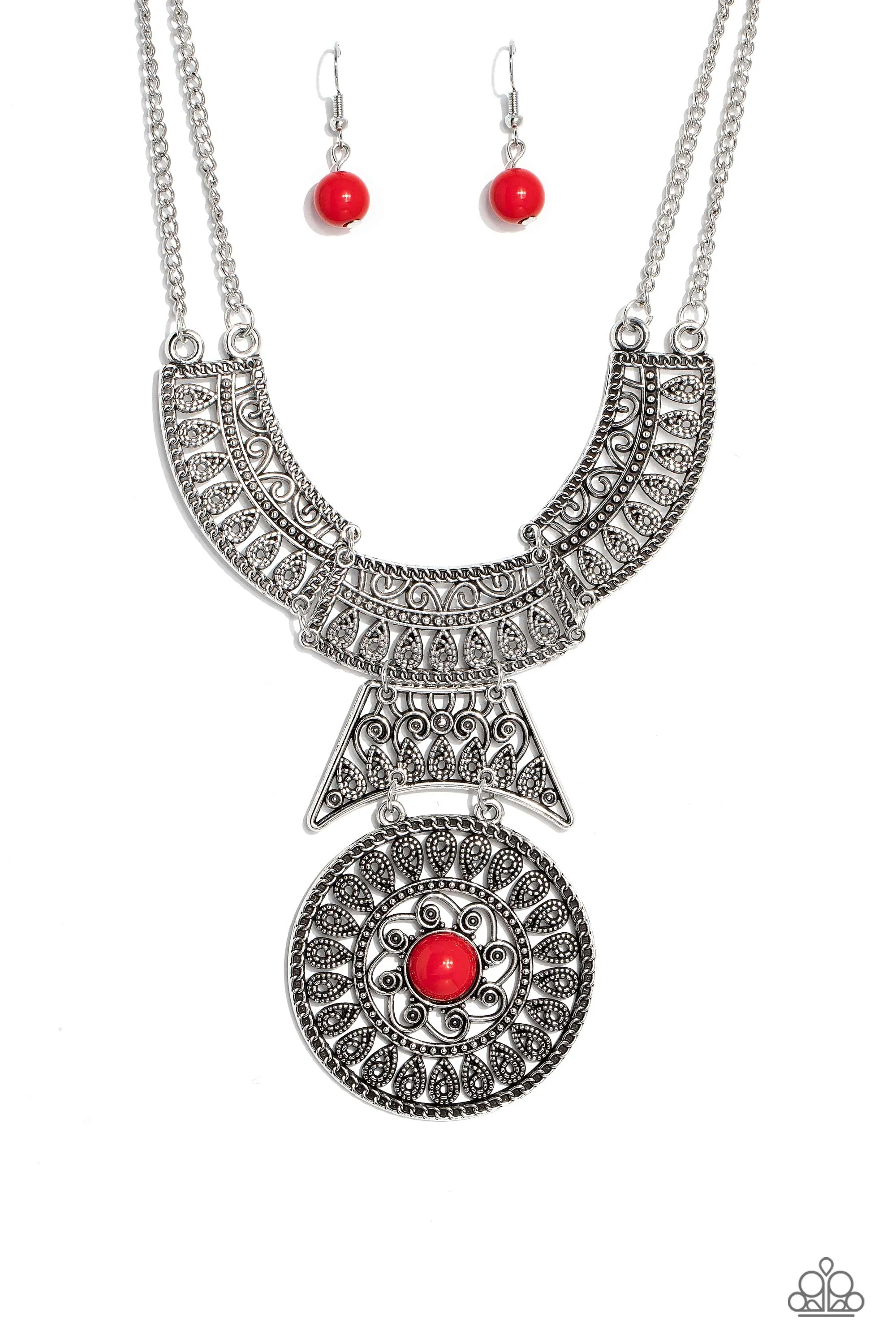 Necklaces Fetching Filigree - Red N2384