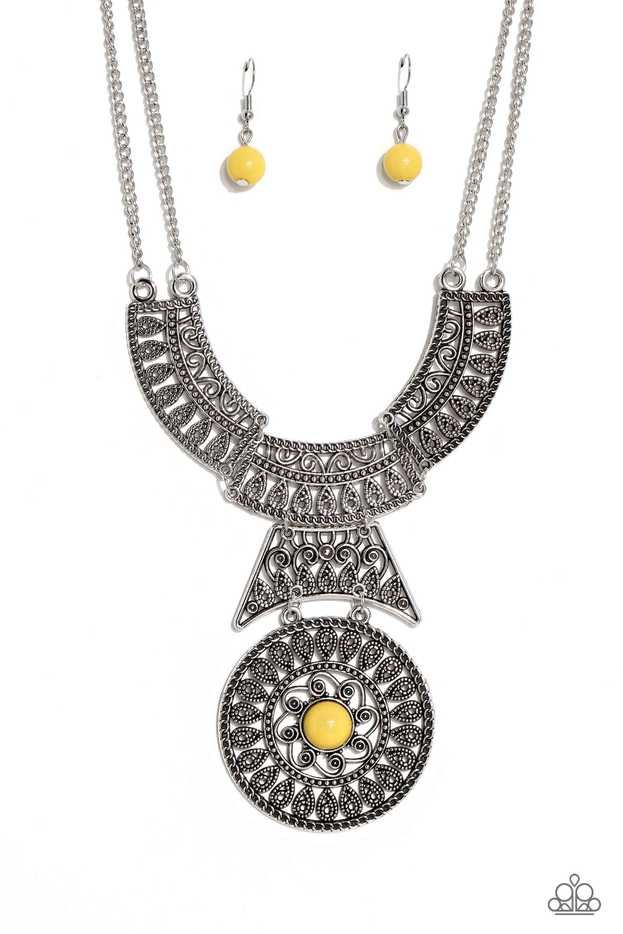 Necklaces Fetching Filigree - Yellow N2384