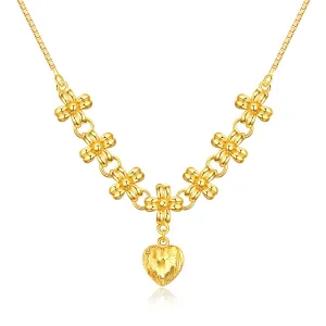 NEHZUS Factory Direct Sale Wedding Bridal Necklace Accessories Wholesale Copper Gold Plated Colour Love Pendant Clasp Chain