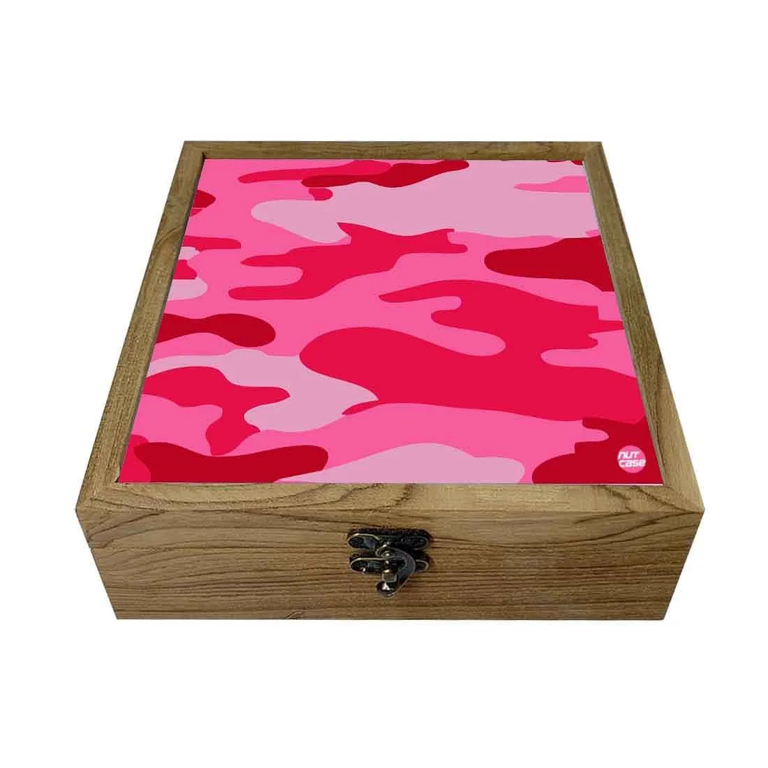 Nutcase Wooden Jewellery Box for Women Big - Unique Gifts -Pink Army Camouflage