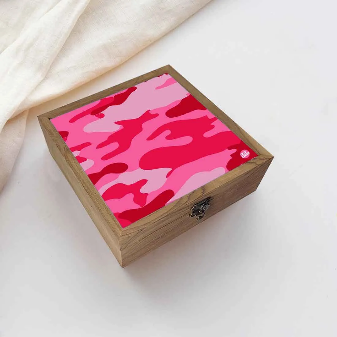 Nutcase Wooden Jewellery Box for Women Big - Unique Gifts -Pink Army Camouflage