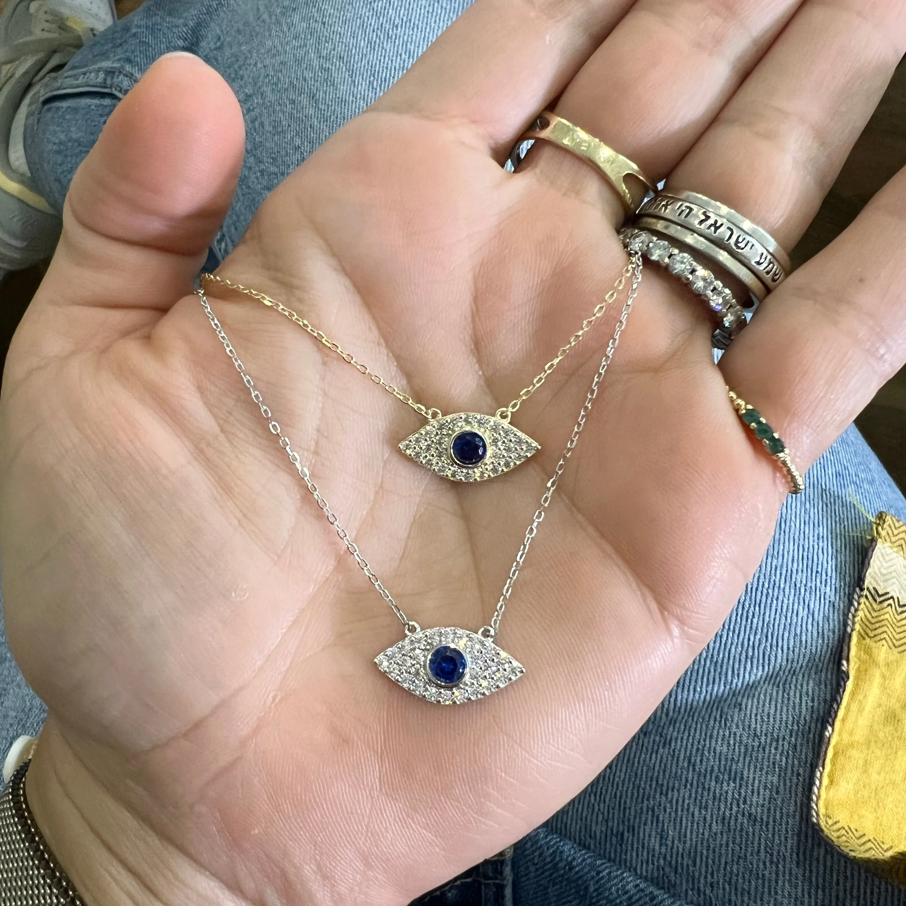 Oval Blue Eye CZ Necklace