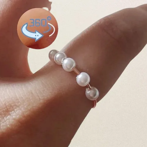 Pearl Beads Anxiety Fidget Ring