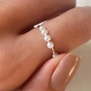 Pearl Beads Anxiety Fidget Ring