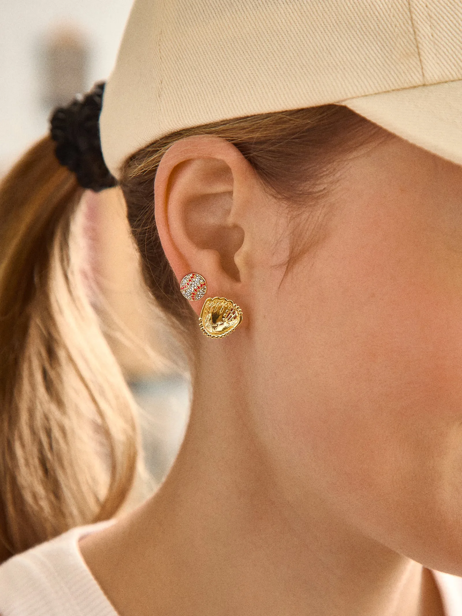 Perfect Catch Earring Set - Baseball