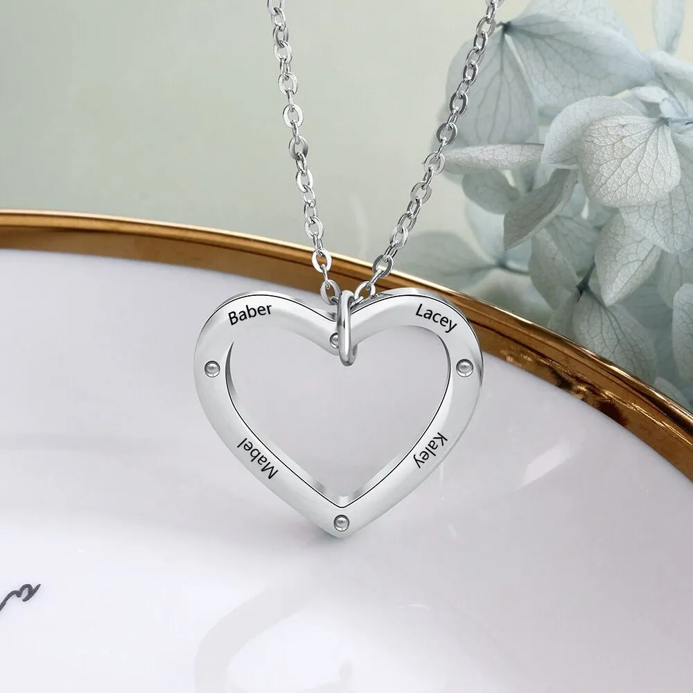 Personalized Engraved 4 Names Necklace