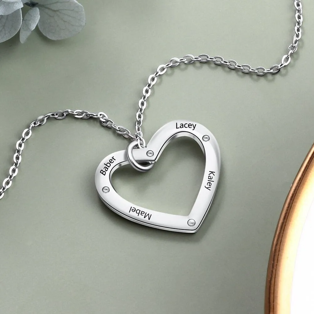 Personalized Engraved 4 Names Necklace