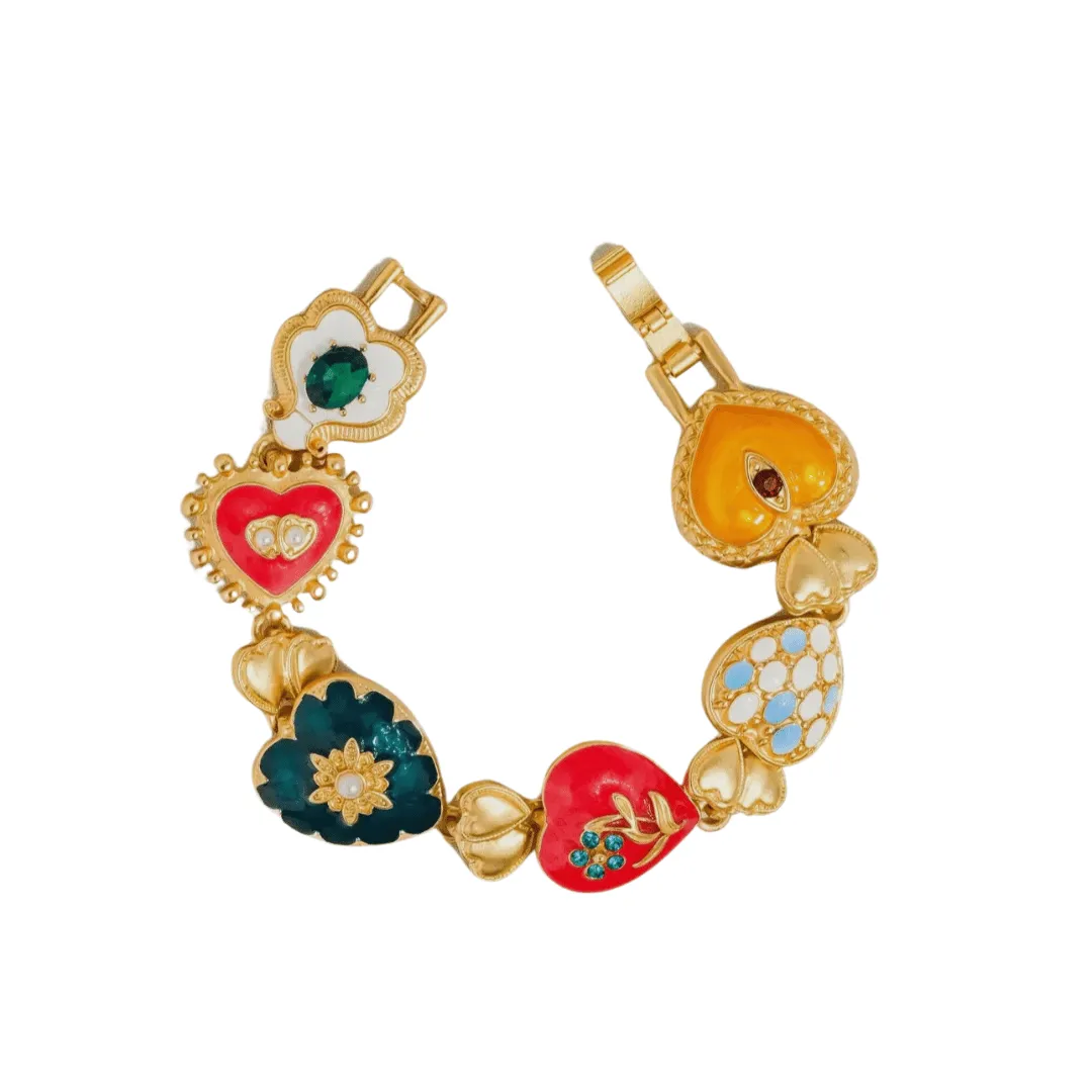 'Piper' Boho Baroque Heart Color Bracelet