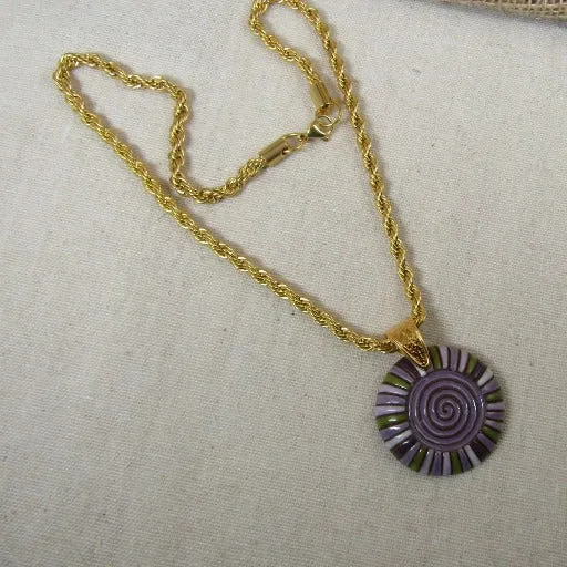 Purple & Lilac Handmade Pendant Necklace