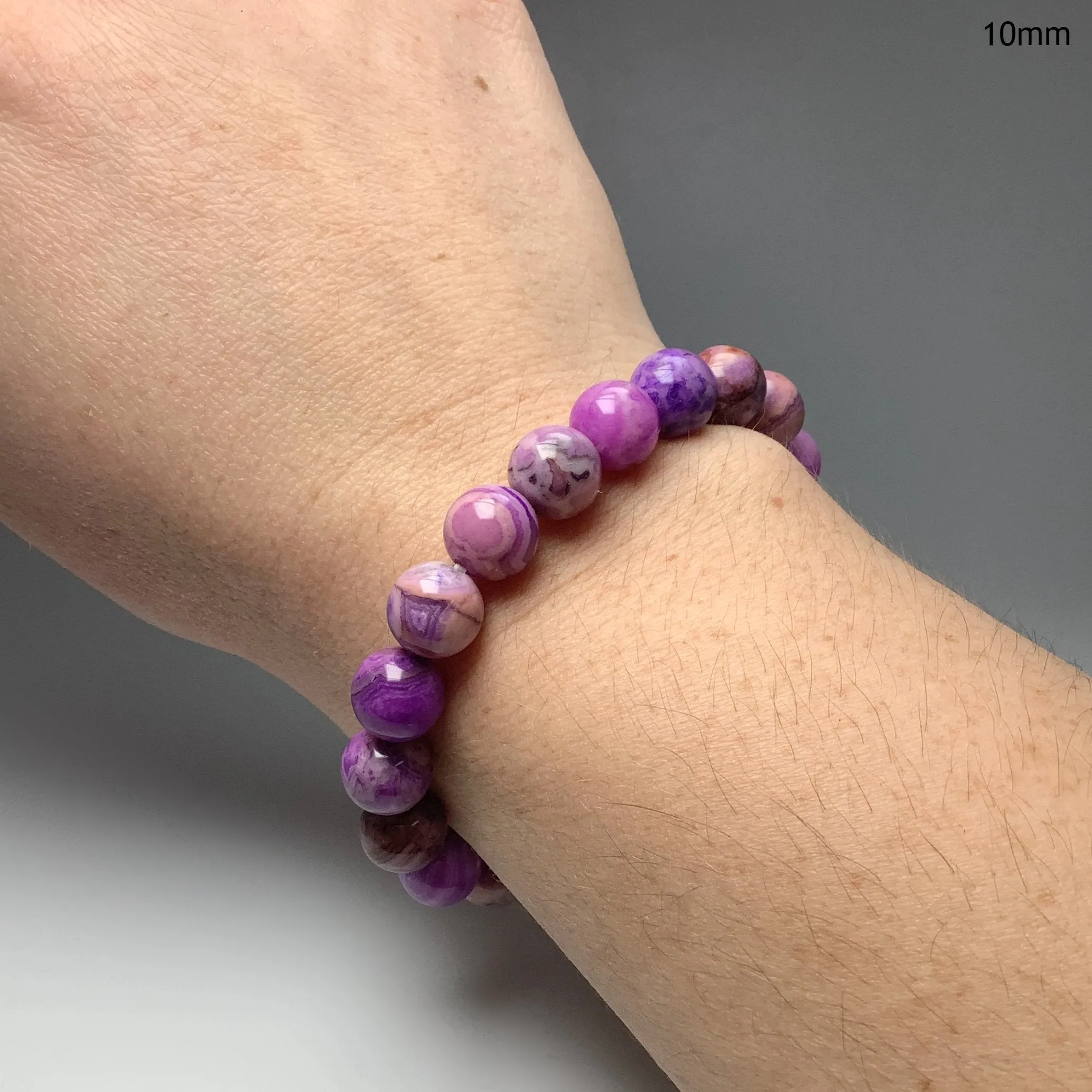 Purple Crazy Lace Agate Beaded Bracelet