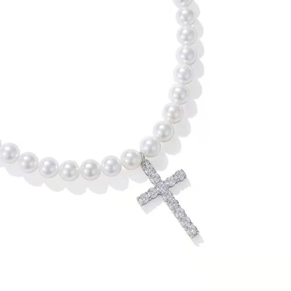 "Vintage Pearl Cross" Necklaces