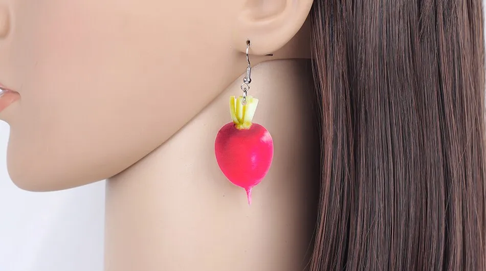 Realitic Radish Earrings