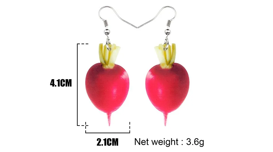 Realitic Radish Earrings