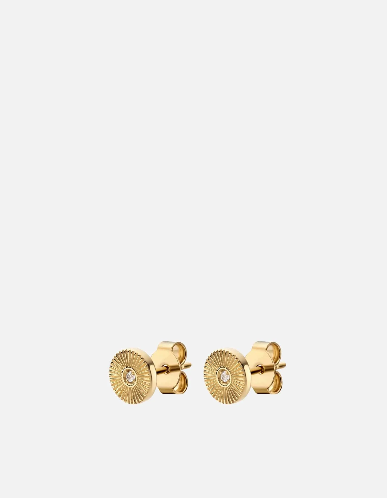 Rey Studs, 14k Gold Pavé