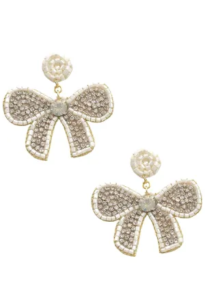 Rhinestone Bow Earrings