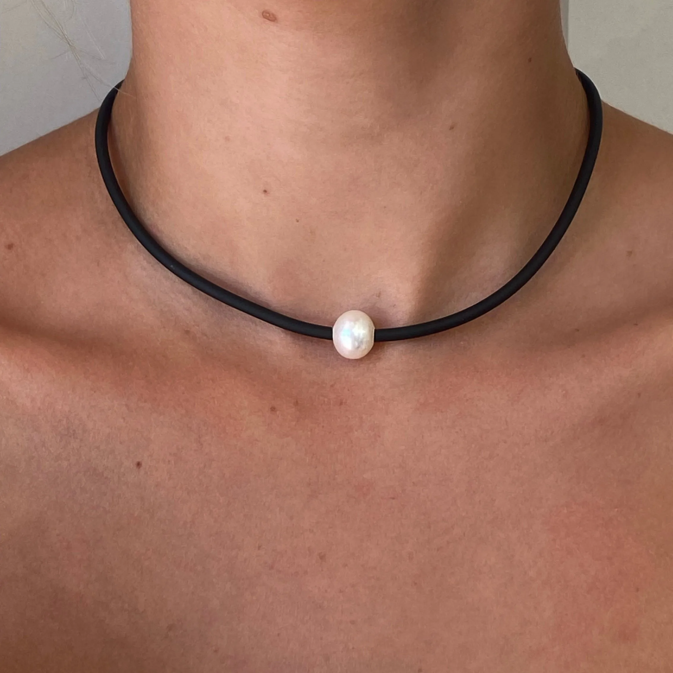 Sally Pearl Neoprene Necklace