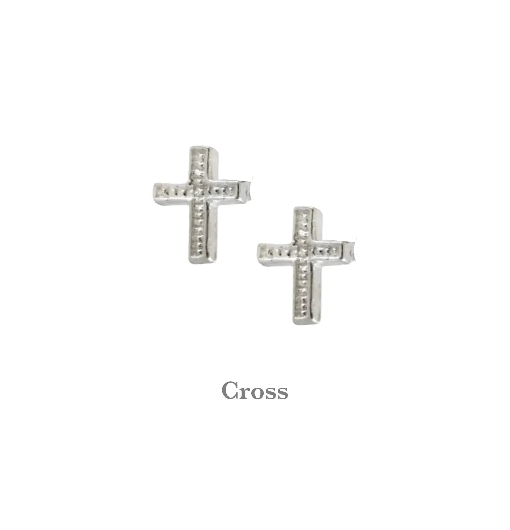 Silver Cross Ear Studs - Elegant and Versatile Jewelry Option