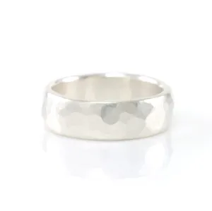 Simple Hammered Ring in Palladium Sterling Silver - Size 8 1/4 - Ready to Ship