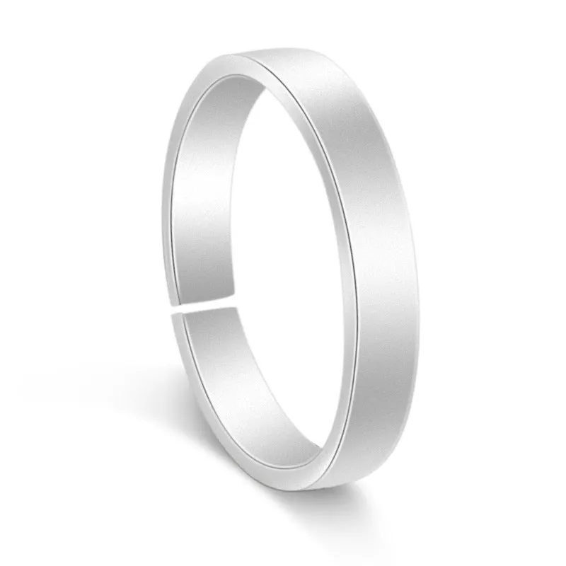 Simple Openning Silver Couple Ring