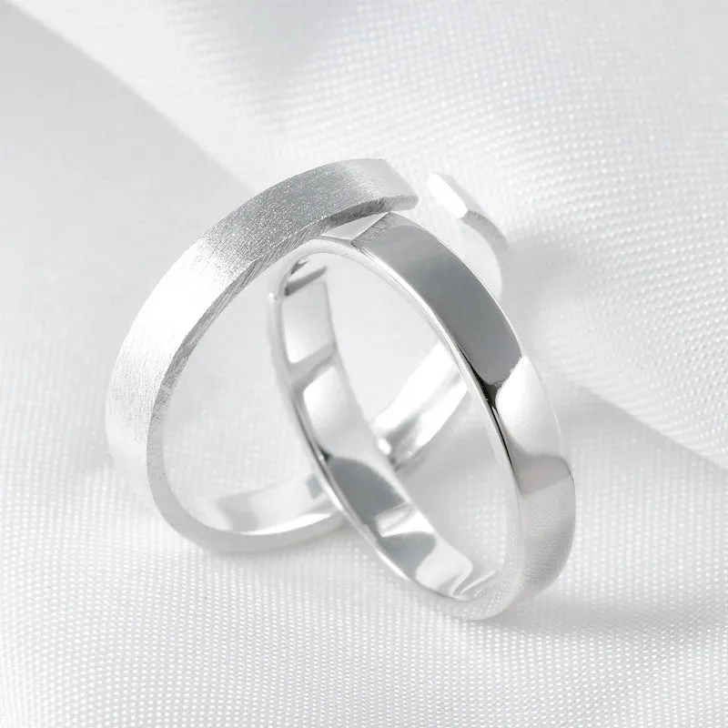 Simple Openning Silver Couple Ring