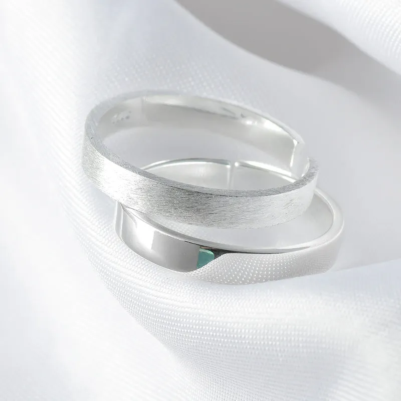 Simple Openning Silver Couple Ring