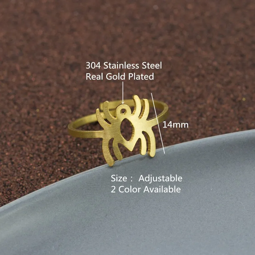 Simple Stainless Steel Spider Ring Adjustable