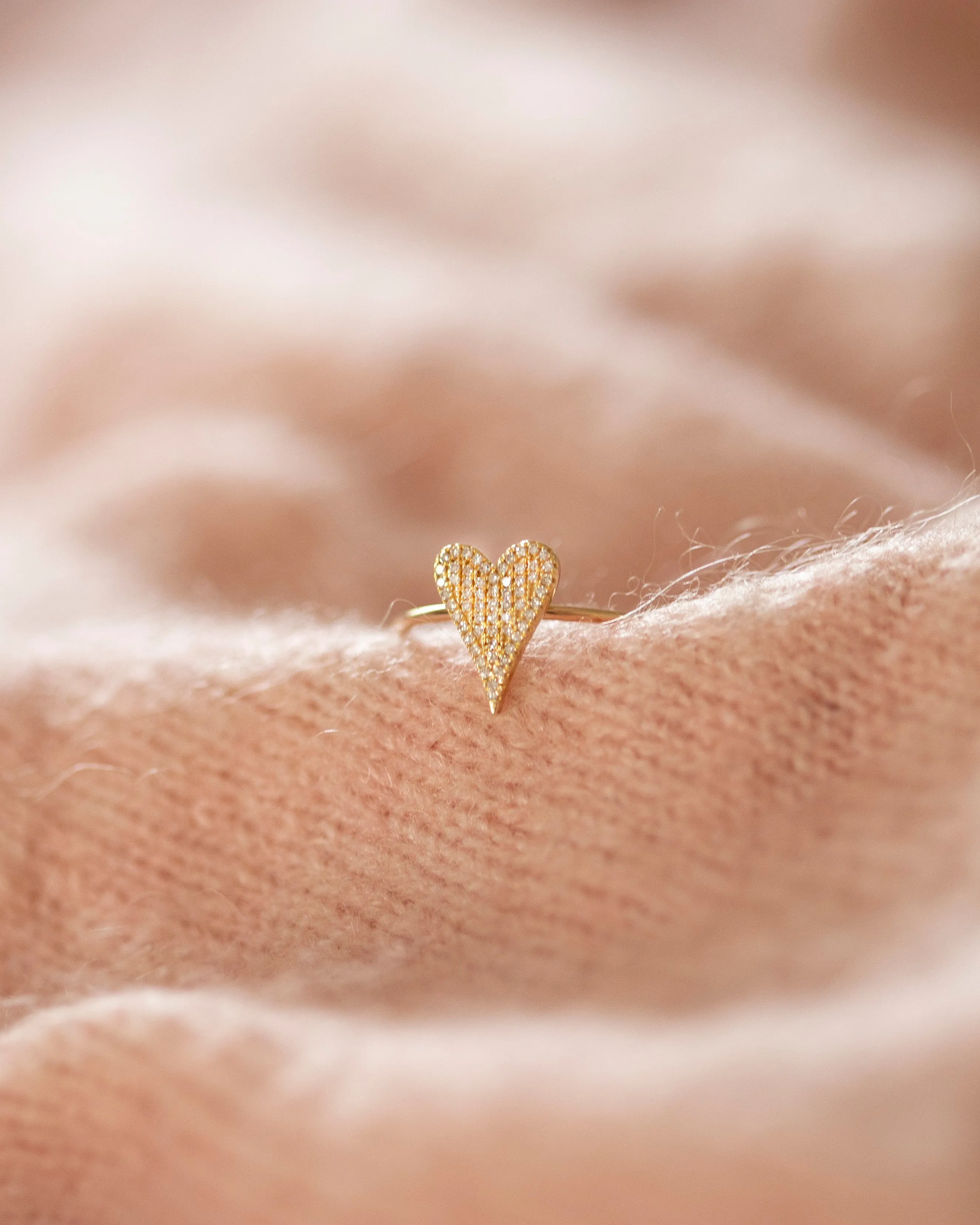 Small Pave Heart Diamond ring