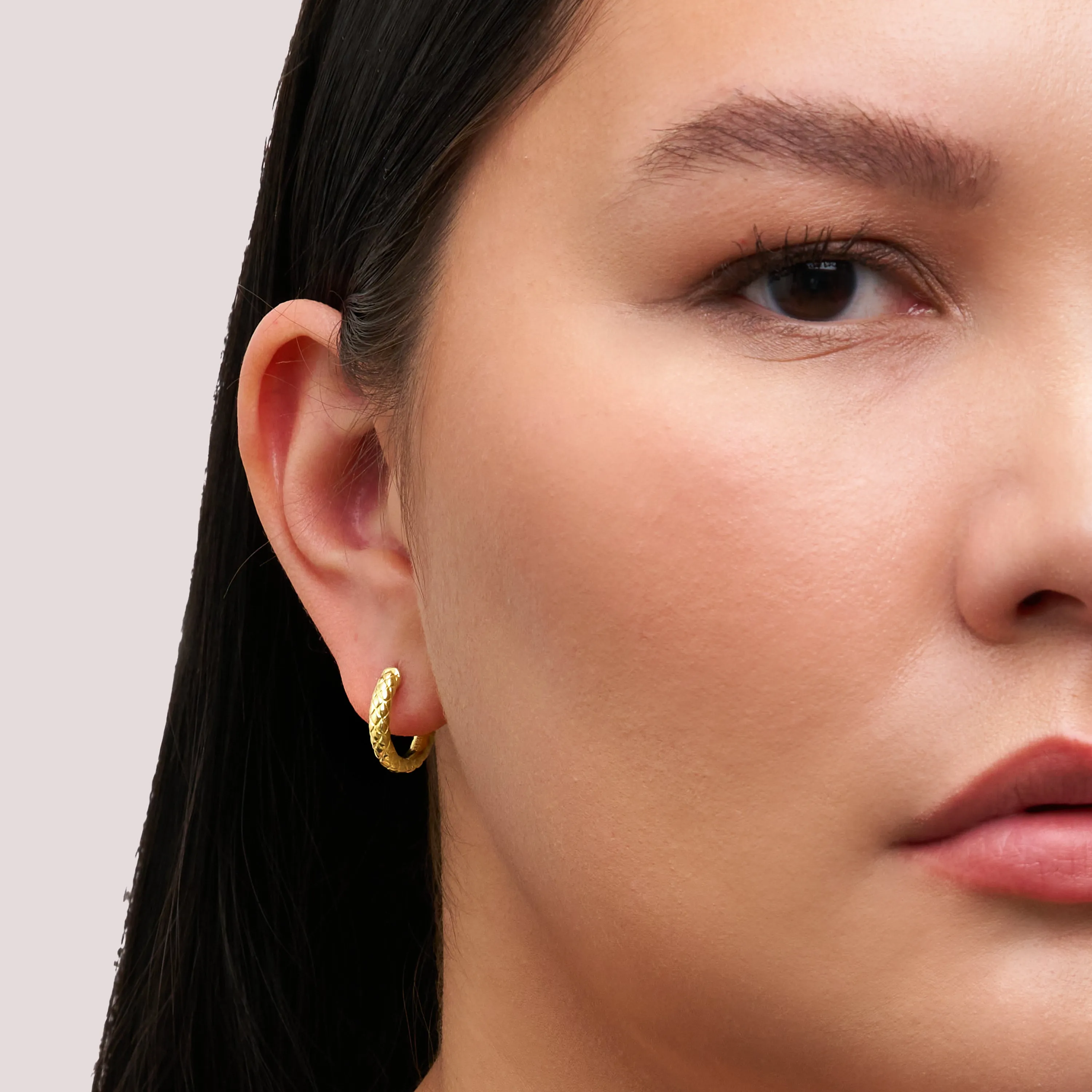 Snakeskin Hoops and Serpent Stud Set