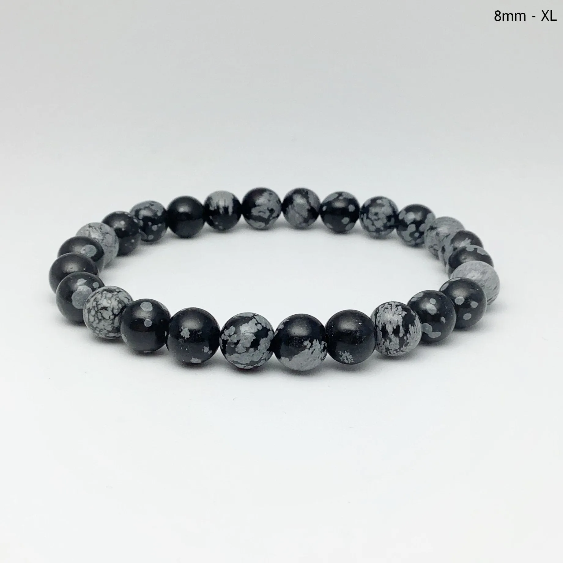 Snowflake Obsidian Beaded Bracelet