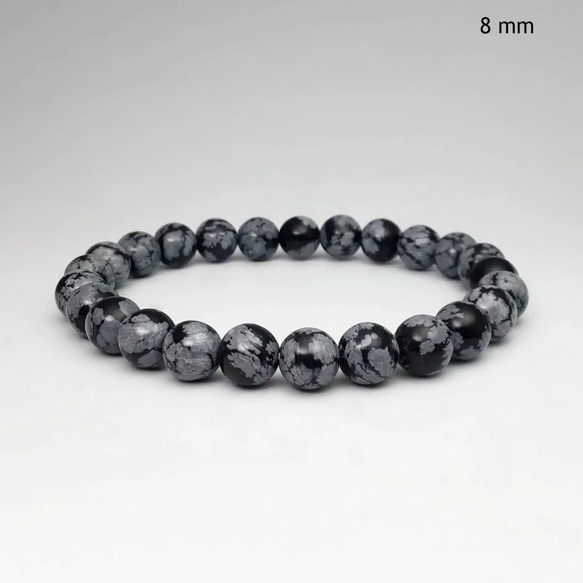 Snowflake Obsidian Beaded Bracelet