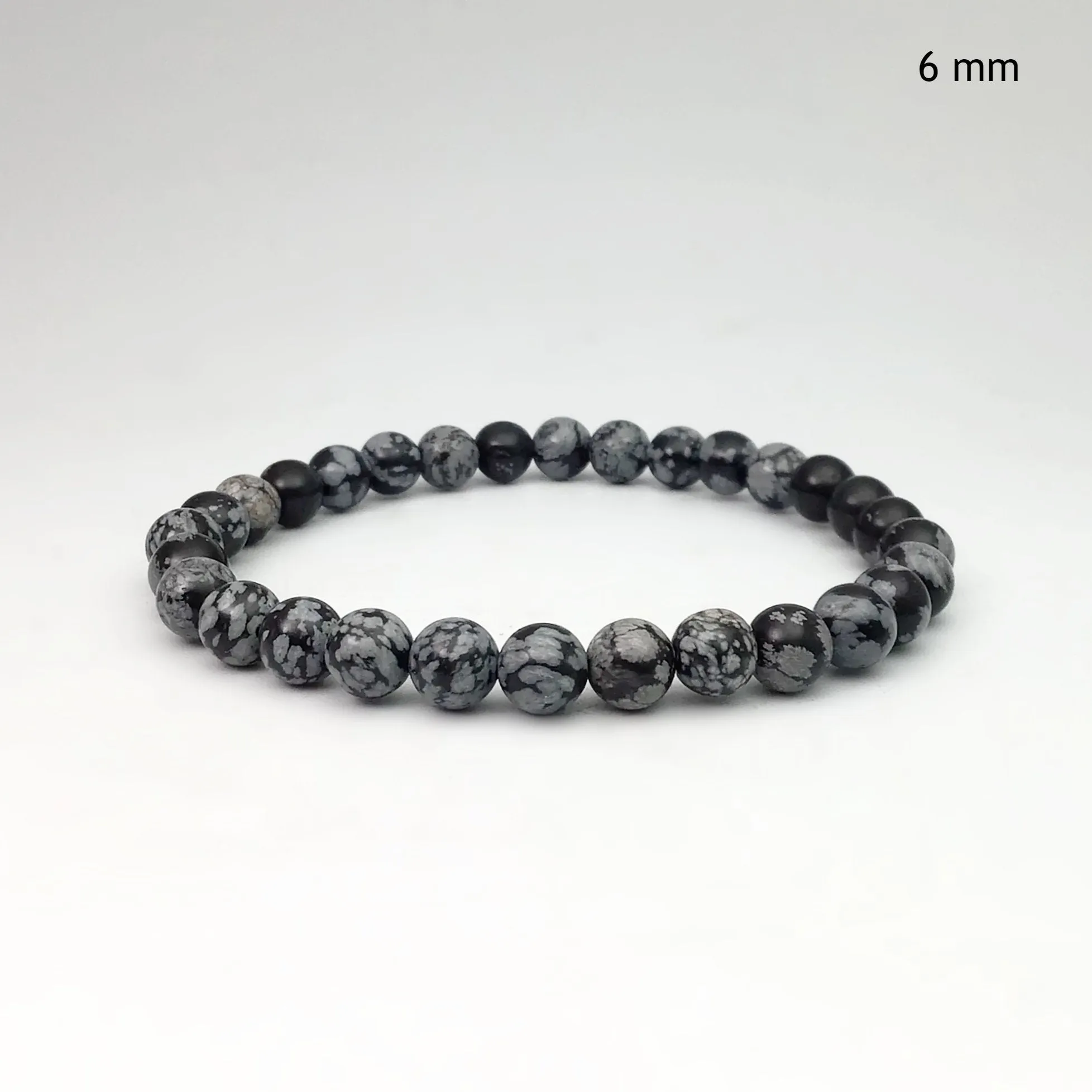 Snowflake Obsidian Beaded Bracelet