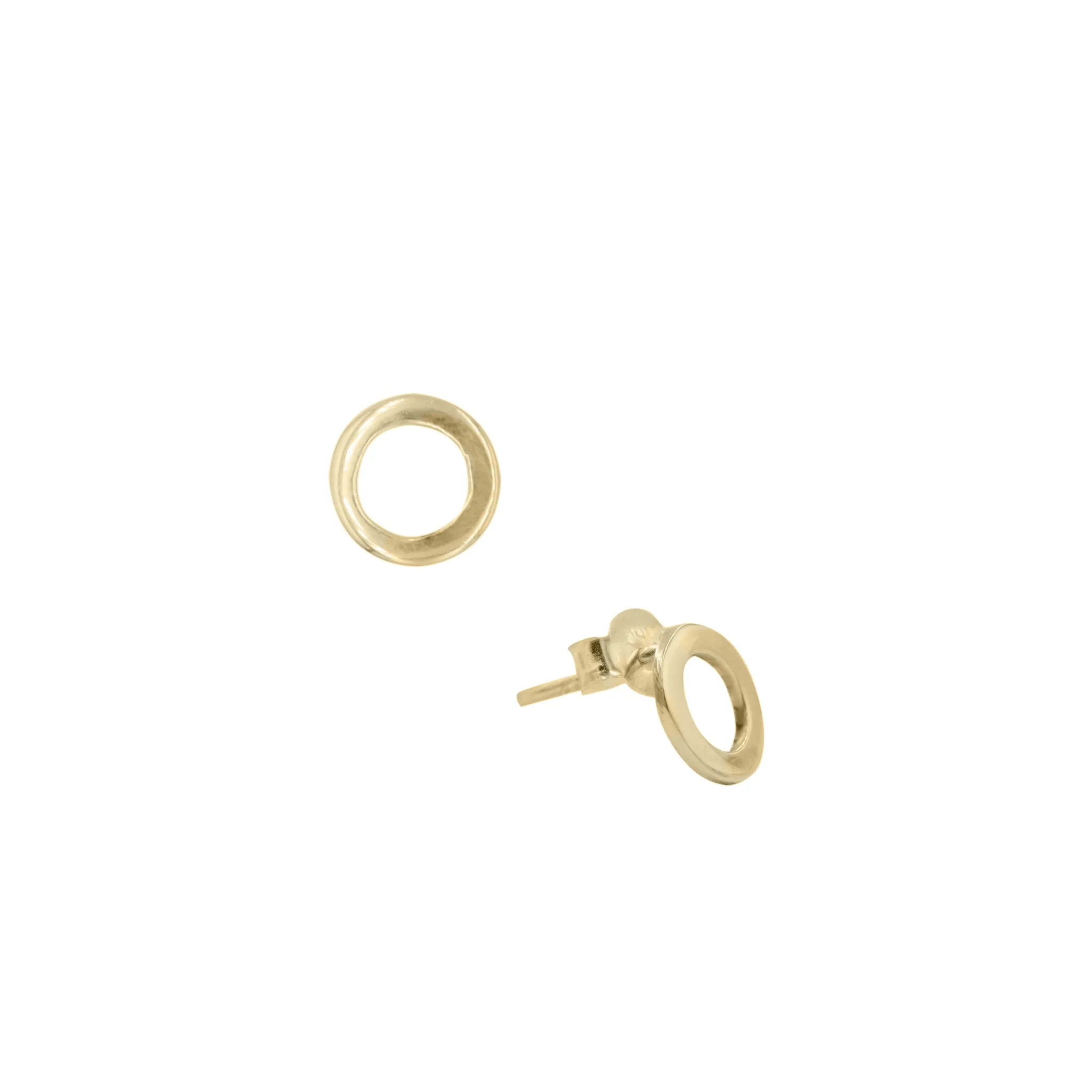 Sofia Circle Studs in Gold Vermeil