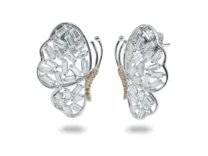 Sparkling Baguette Butterfly Earrings