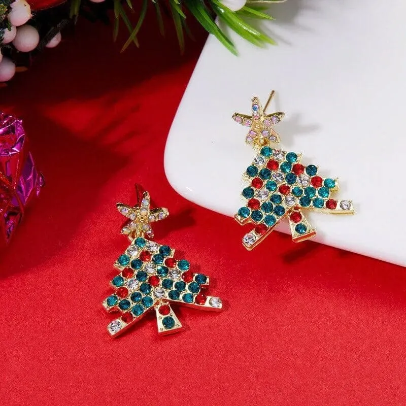 Sparkling Christmas Tree Earrings