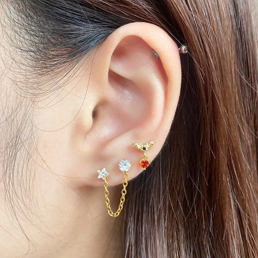 Sparkling Star Chain Earring