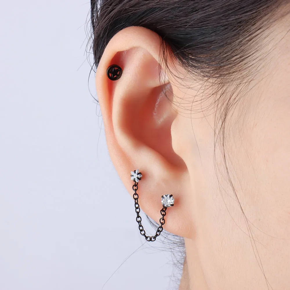 Sparkling Star Chain Earring