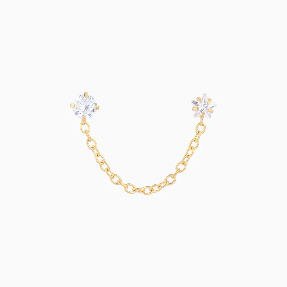 Sparkling Star Chain Earring