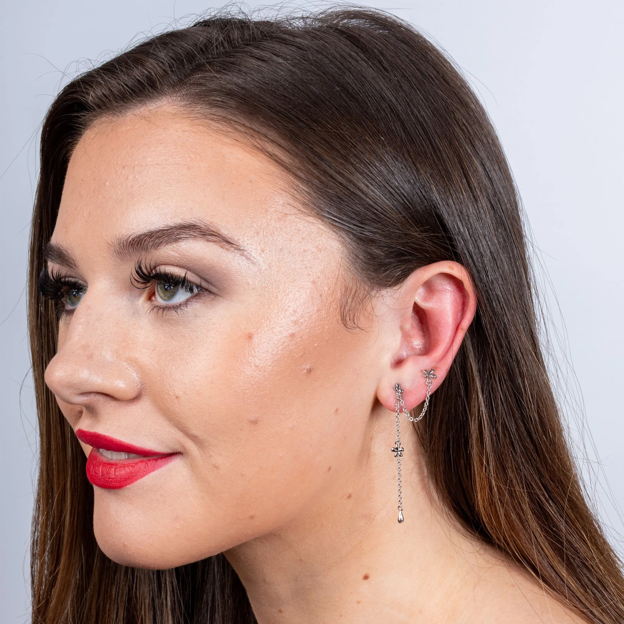 Splash Double Post Earring with Drop