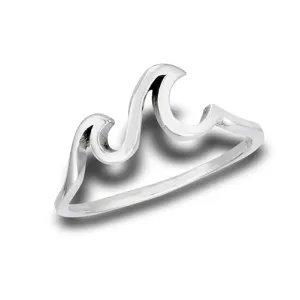 Sterling Silver Double Wave Ring