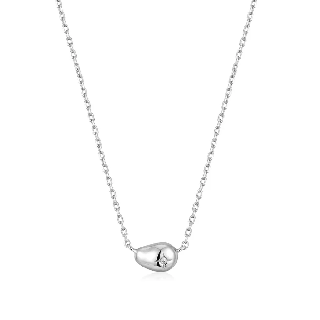 Sterling Silver Pebble Sparkle Necklace by Ania Haie