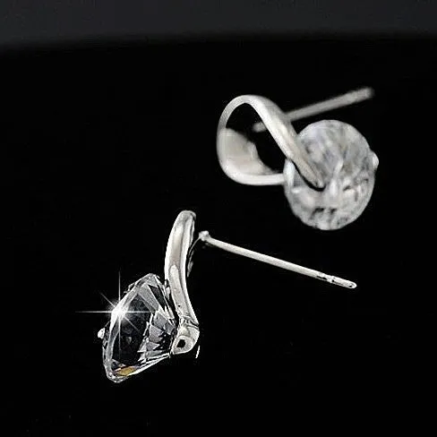 Swarovski Silver Swirl Earrings