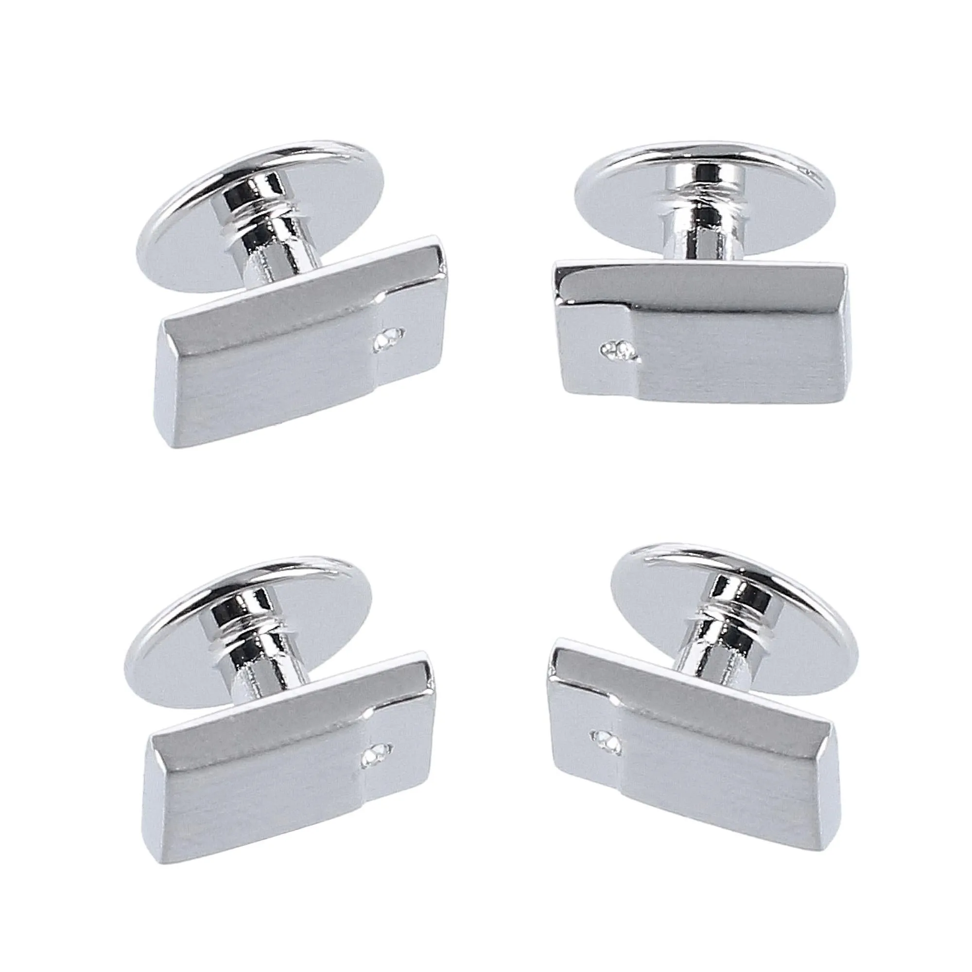 The Kingsley Rhodium with Czech Crystal Formal Set (Cufflinks & Tuxedo Studs)