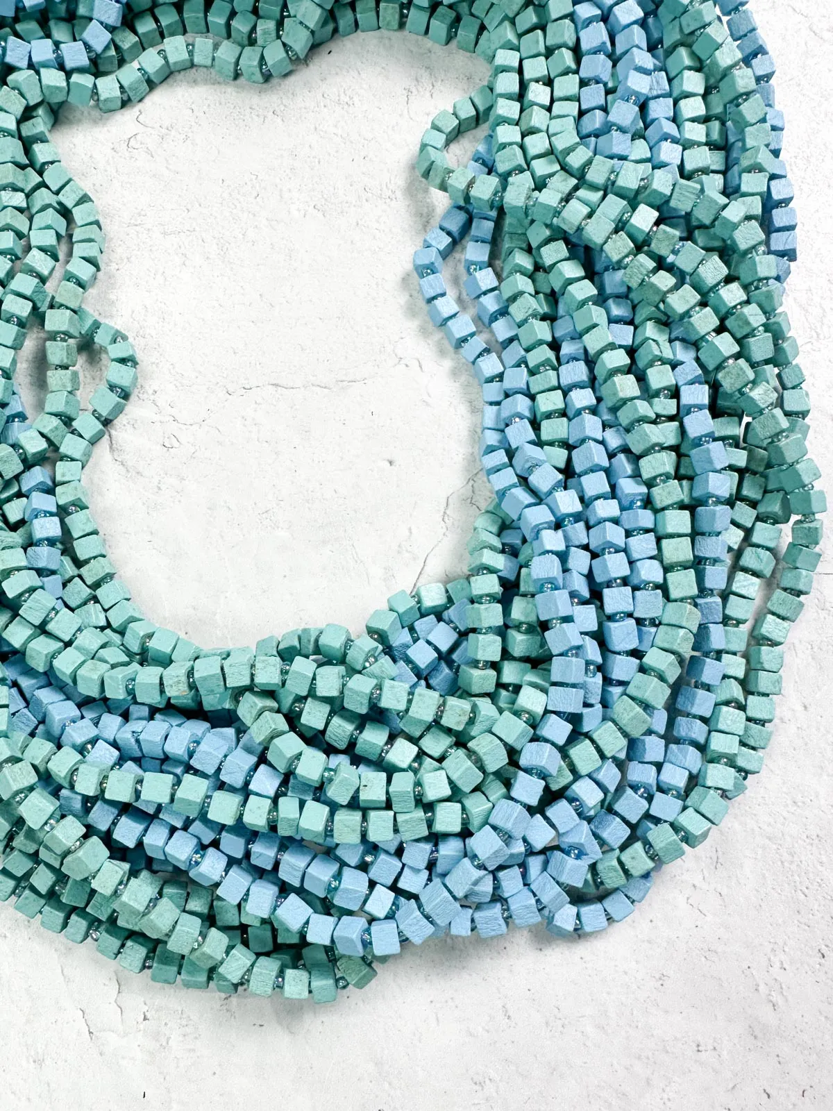 The Next Pashmina Beaded Necklace, Turquoise/Powder Blue