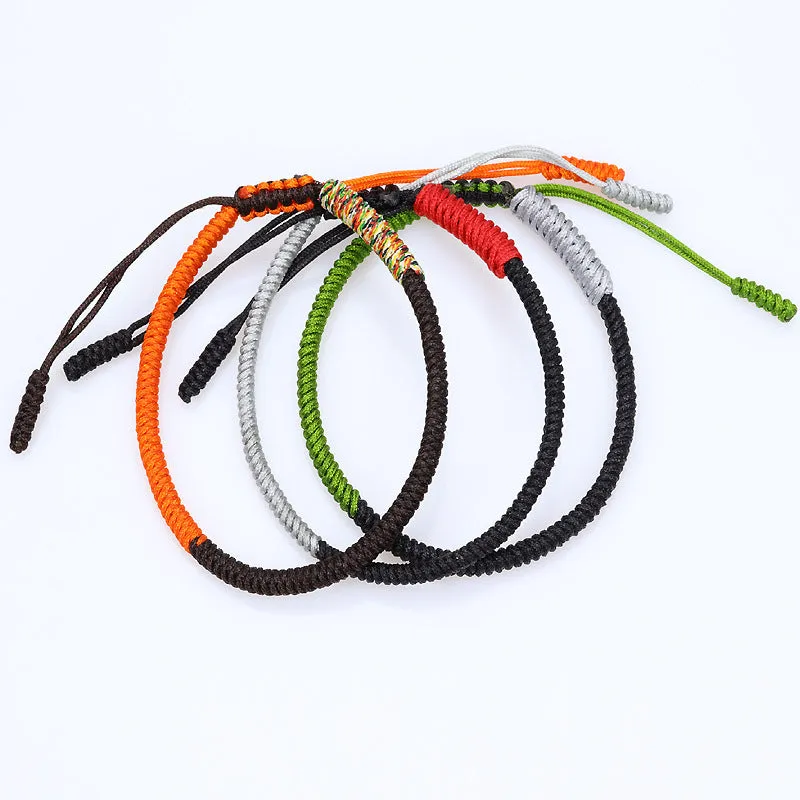 Tibetan Handmade Woven Jin Gang Knot Colorful Lucky Red Rope Bracelet Wrist String Ethnic Style