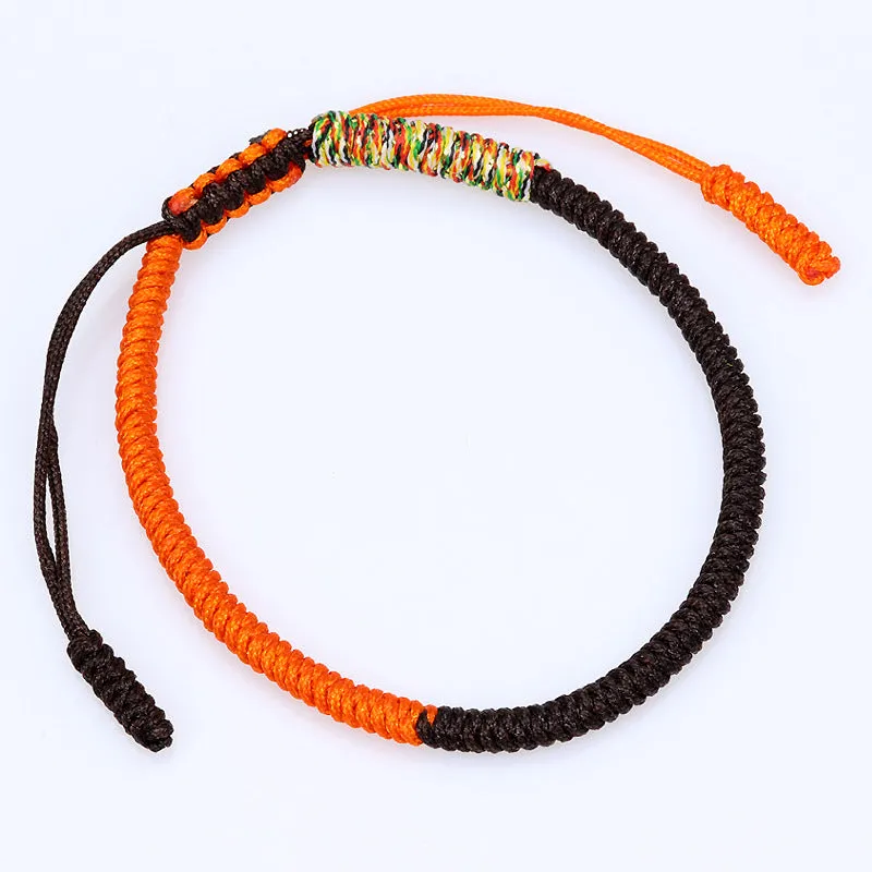 Tibetan Handmade Woven Jin Gang Knot Colorful Lucky Red Rope Bracelet Wrist String Ethnic Style