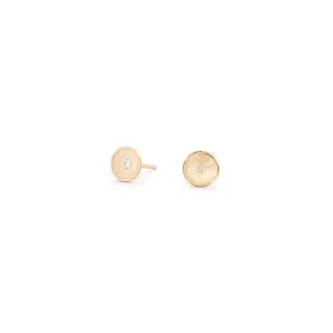 Tiny Hammered Diamond Disc Studs